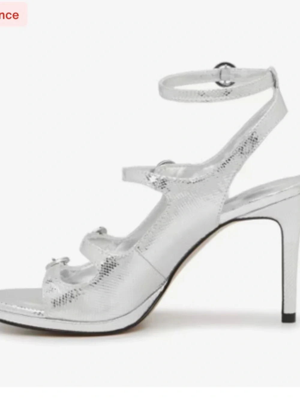 Mix No. 6 Metallic Silver Strappy High Heel Sandal